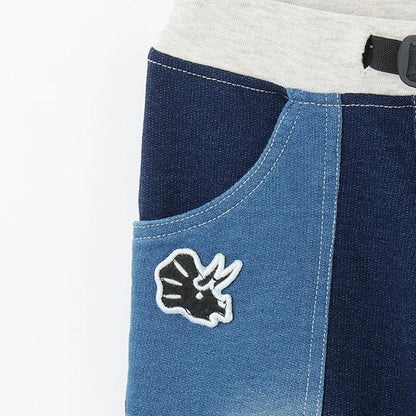 【人氣商品】【直營店無售】恐龍刺繡貼布六分褲帶羅紋褲腳