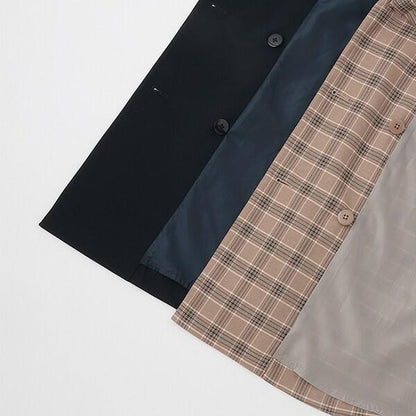 *百褶拼接連衣裙