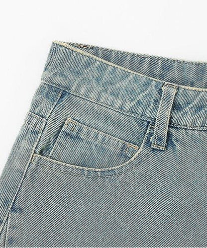 牛仔五分褲【韓國時尚】