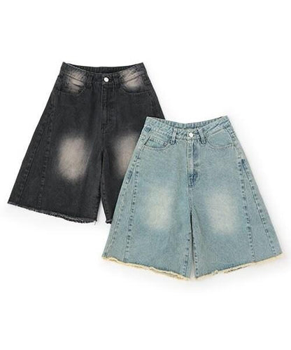 牛仔五分褲【韓國時尚】