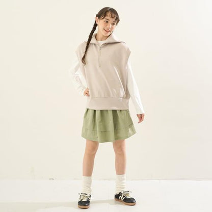 【AMI】水手風半拉鍊棉質背心×長袖T恤