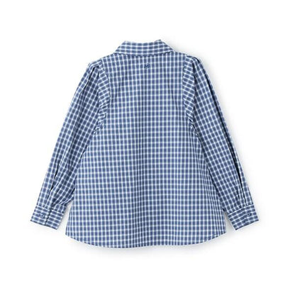 【AMI】泡泡袖格紋襯衫