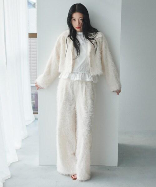 流蘇半寬鬆長褲