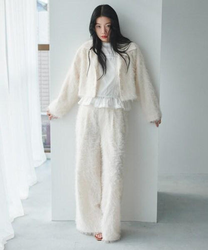 流蘇半寬鬆長褲