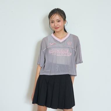 【LTXC】帶內搭網紗T恤