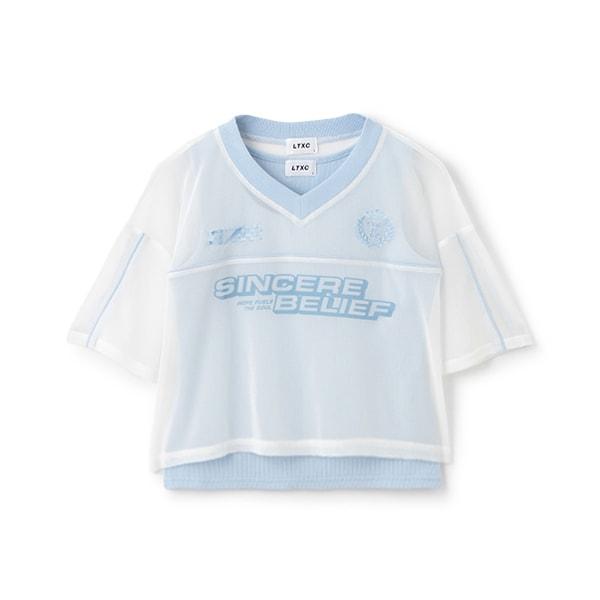 【LTXC】帶內搭網紗T恤