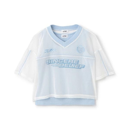 【LTXC】帶內搭網紗T恤