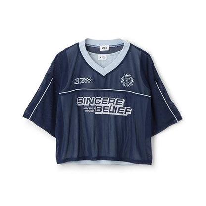 【LTXC】帶內搭網紗T恤