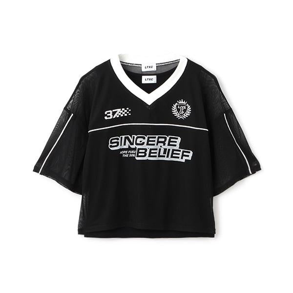 【LTXC】帶內搭網紗T恤