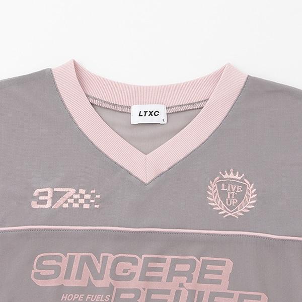 【LTXC】帶內搭網紗T恤