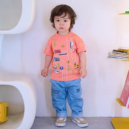 交通工具口袋畫家褲