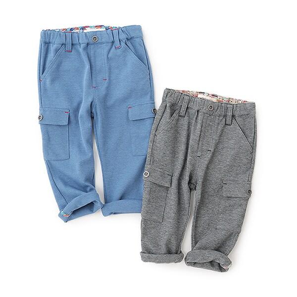 卡通針織斜紋工裝褲