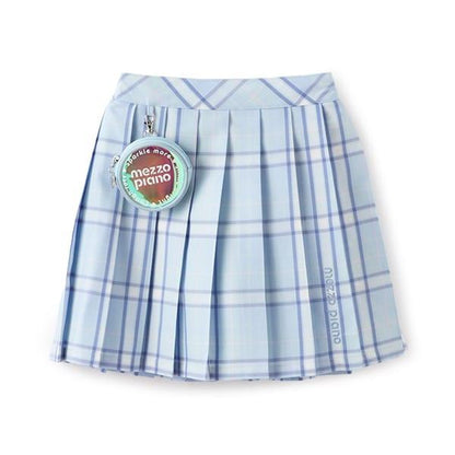 附化妝包 格紋百褶裙褲
