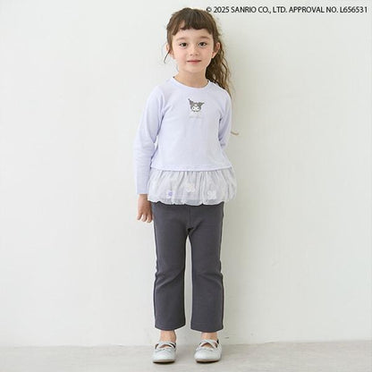 【三麗鷗】花朵網紗長袖T恤