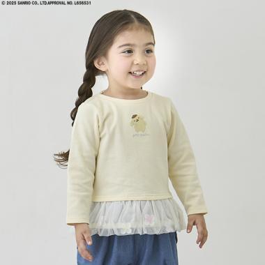 【三麗鷗】花朵網紗長袖T恤