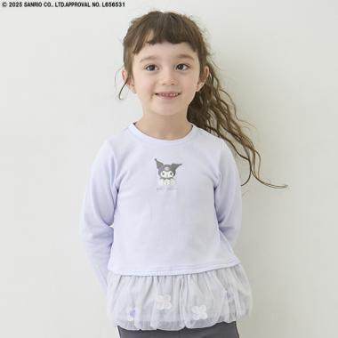 【三麗鷗】花朵網紗長袖T恤