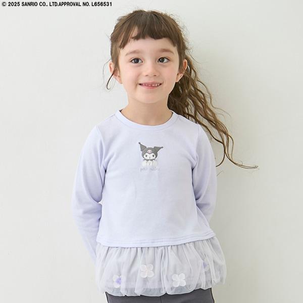 【三麗鷗】花朵網紗長袖T恤