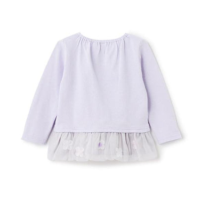 【三麗鷗】花朵網紗長袖T恤