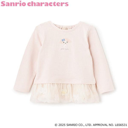 【三麗鷗】花朵網紗長袖T恤