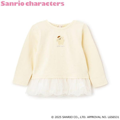 【三麗鷗】花朵網紗長袖T恤