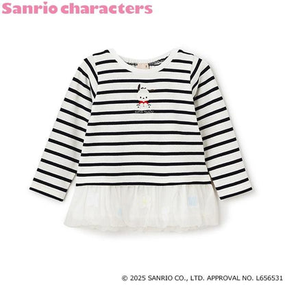 【三麗鷗】花朵網紗長袖T恤