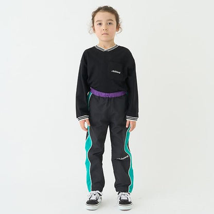 【防潑水】拼接側邊條紋褲