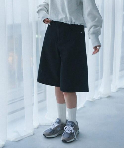 牛仔寬鬆五分褲