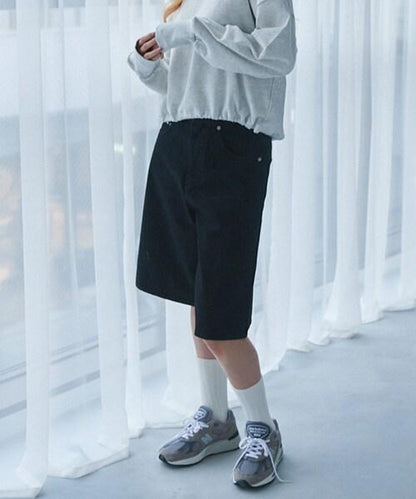 牛仔寬鬆五分褲