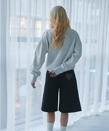 牛仔寬鬆五分褲