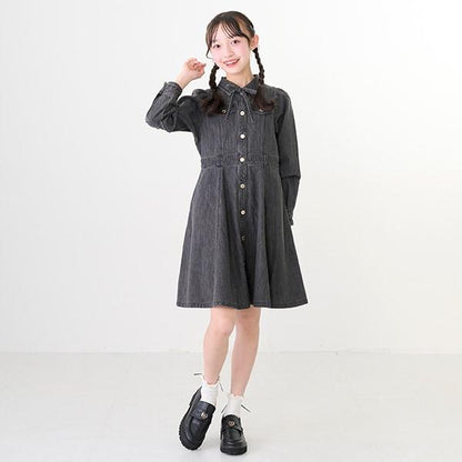 泡泡袖喇叭連衣裙