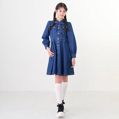 泡泡袖喇叭連衣裙
