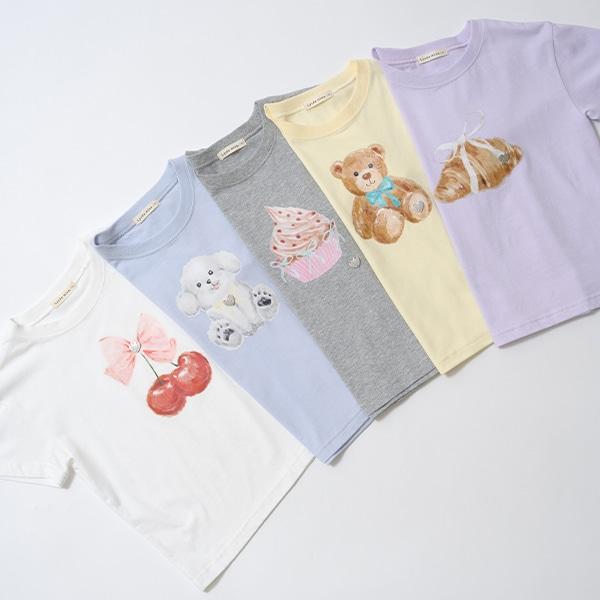 【軟棉】多款蝴蝶結圖案印花T恤