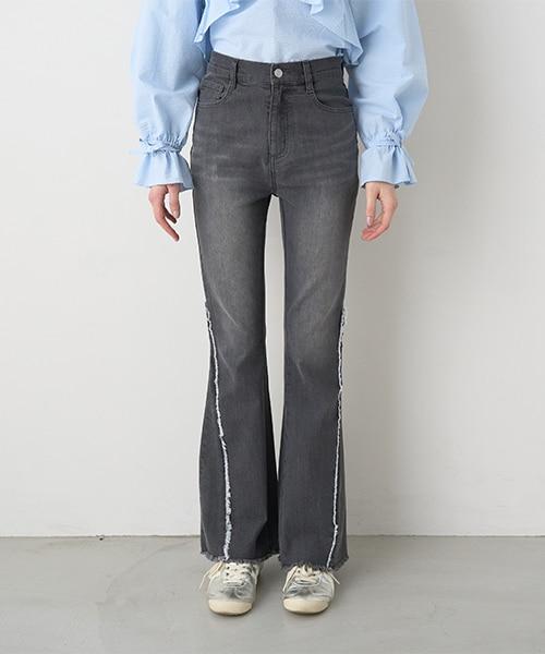 流蘇牛仔喇叭褲【韓國時尚】