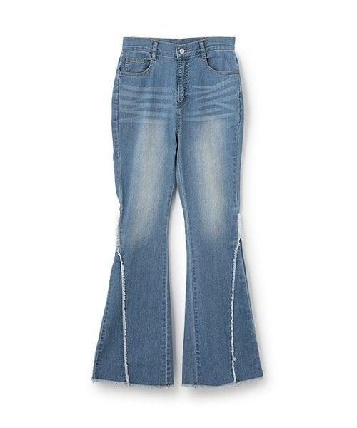 流蘇牛仔喇叭褲【韓國時尚】