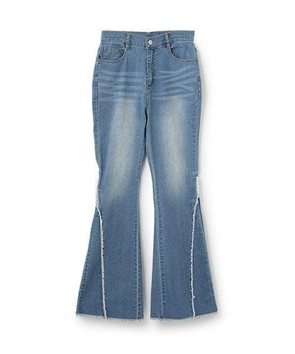 流蘇牛仔喇叭褲【韓國時尚】