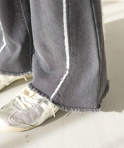 流蘇牛仔喇叭褲【韓國時尚】