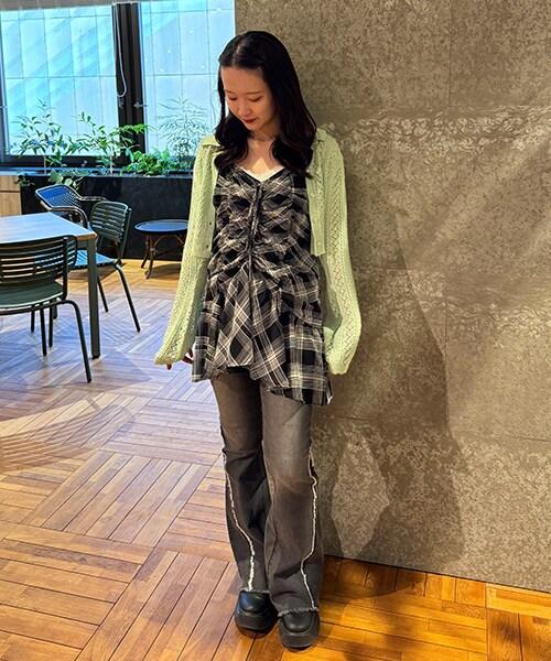 流蘇牛仔喇叭褲【韓國時尚】