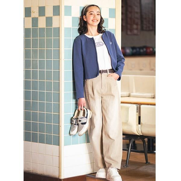 【Nico☆Petit刊載】附愛心腰帶水洗牛仔褲