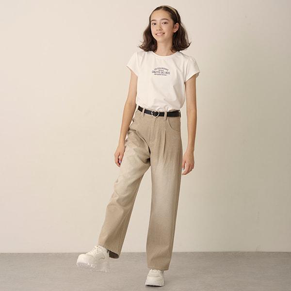 【Nico☆Petit刊載】附愛心腰帶水洗牛仔褲