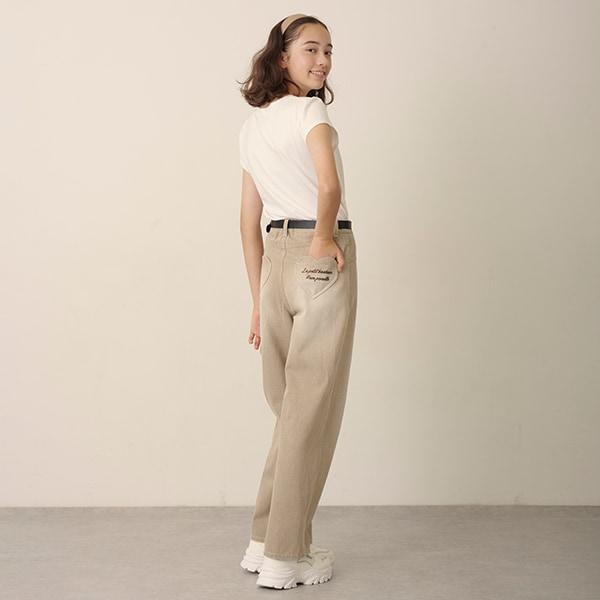 【Nico☆Petit刊載】附愛心腰帶水洗牛仔褲