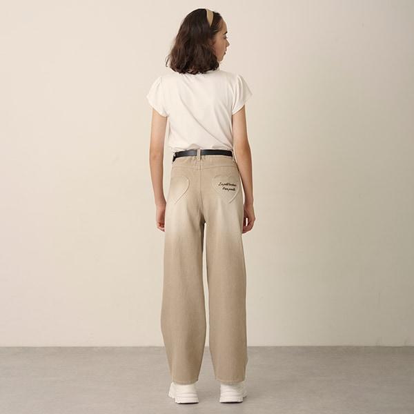 【Nico☆Petit刊載】附愛心腰帶水洗牛仔褲