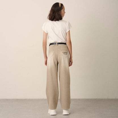 【Nico☆Petit刊載】附愛心腰帶水洗牛仔褲