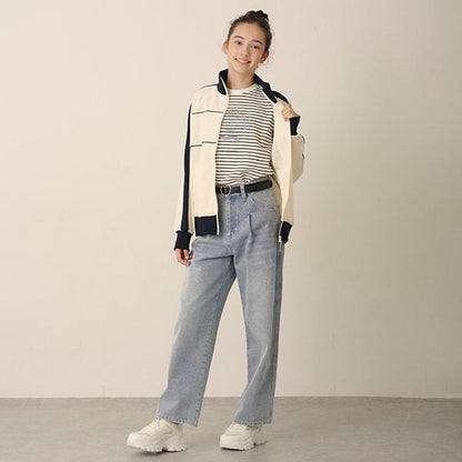 【Nico☆Petit刊載】附愛心腰帶水洗牛仔褲