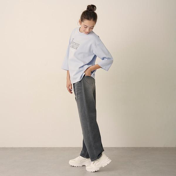 【Nico☆Petit刊載】附愛心腰帶水洗牛仔褲