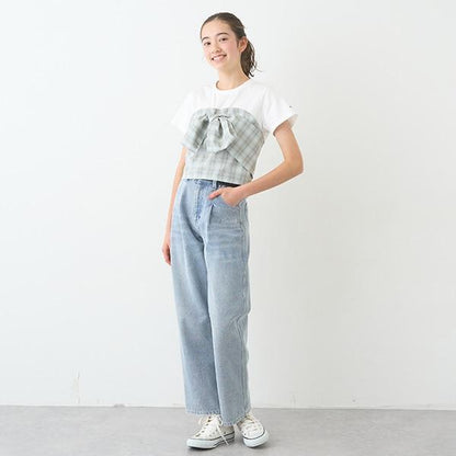 【Nico☆Petit刊載】附愛心腰帶水洗牛仔褲