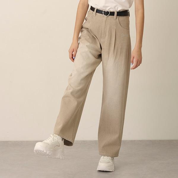 【Nico☆Petit刊載】附愛心腰帶水洗牛仔褲