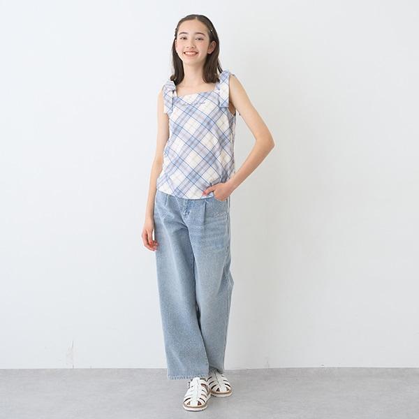 【Nico☆Petit刊載】附愛心腰帶水洗牛仔褲