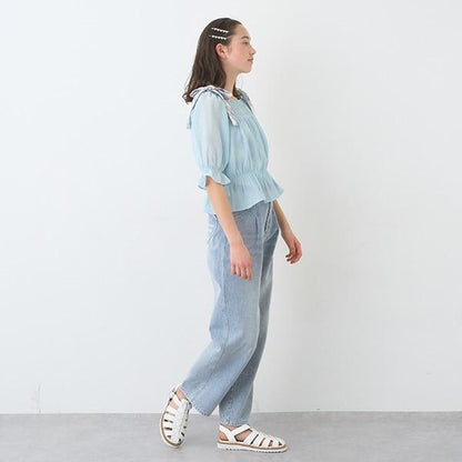 【Nico☆Petit刊載】附愛心腰帶水洗牛仔褲