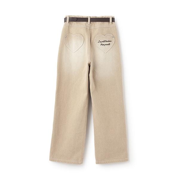 【Nico☆Petit刊載】附愛心腰帶水洗牛仔褲