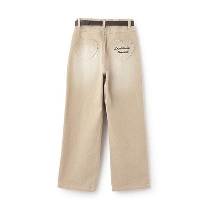 【Nico☆Petit刊載】附愛心腰帶水洗牛仔褲